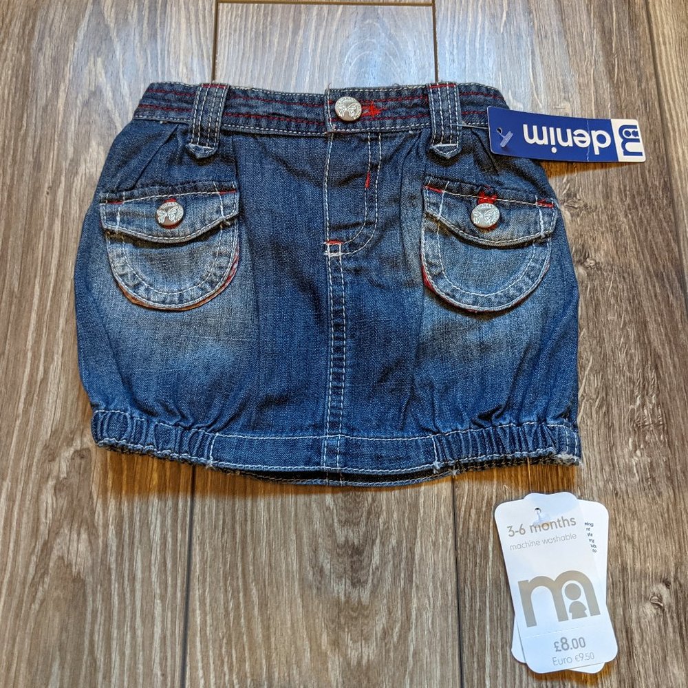 [KIDS 2/$30] NWT Baby Girl (3-6M) - MOTHER'S CARE Denim Bubble Skirt